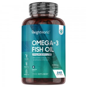 Bottle of WeightWorld Omega 3 Fish Oil Softgels