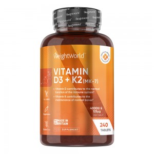 Bottle of WeightWorld Vitamin D3 and K2 UK Tablets 