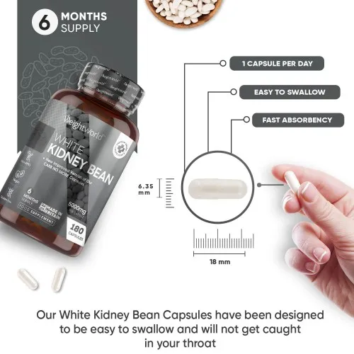 White Kidney Bean Extract Natural Carb Blocker Supplement 180