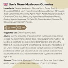 Ingredients and how to use our Lion's Mane Mushroom Gummies